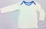 Dětské bambusové tričko s dlouhým rukávem (bílá s modrou)