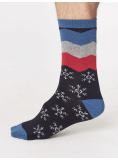 Pánské bambusové ponožky Snowflake (tmavě modré)