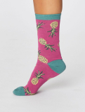 Veselé bambusové ponožky ananas růžová