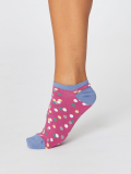 Kotníčkové ponožky s puntíky růžová