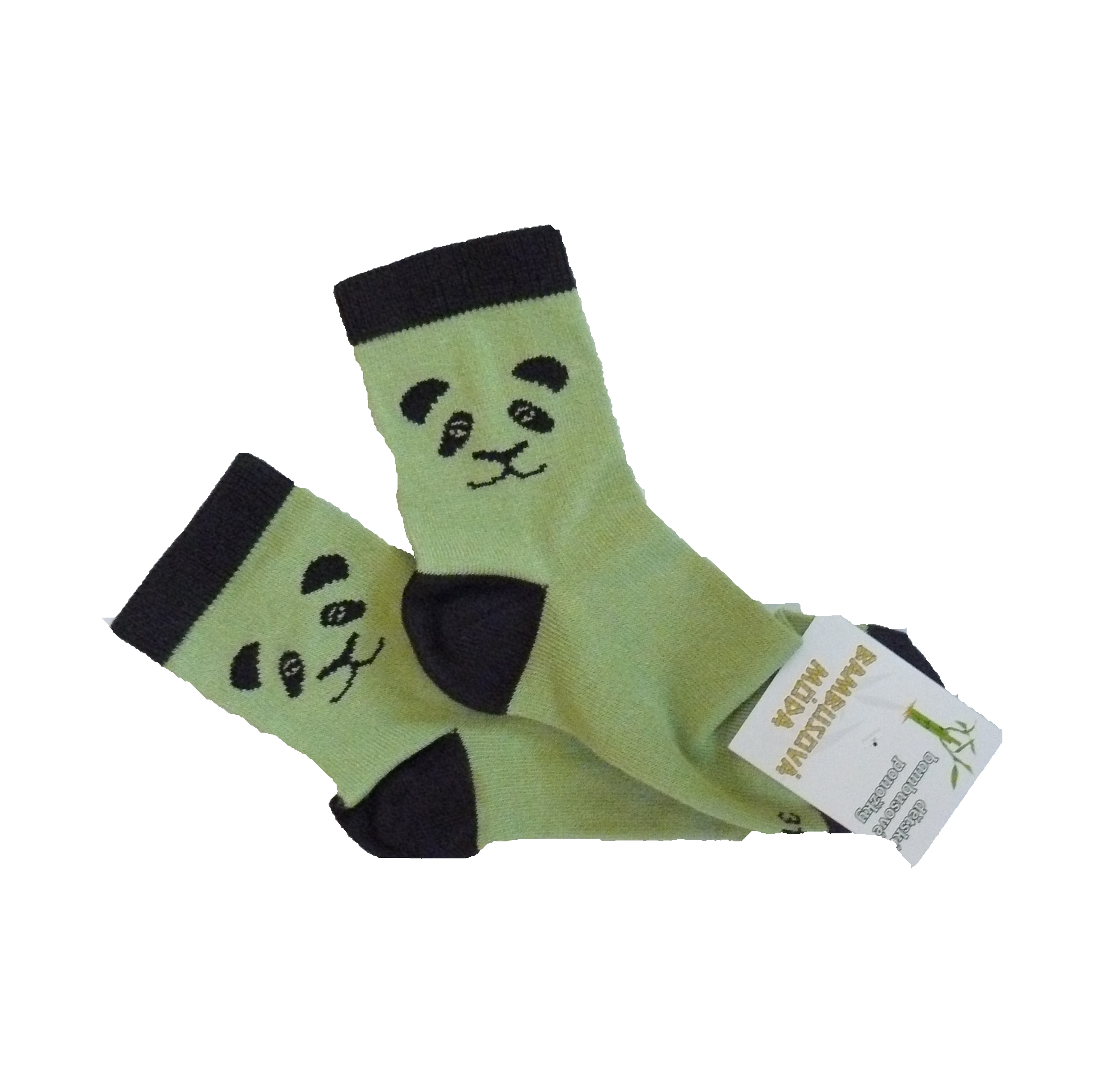 Dětské bambusové ponožky Panda (zelená)