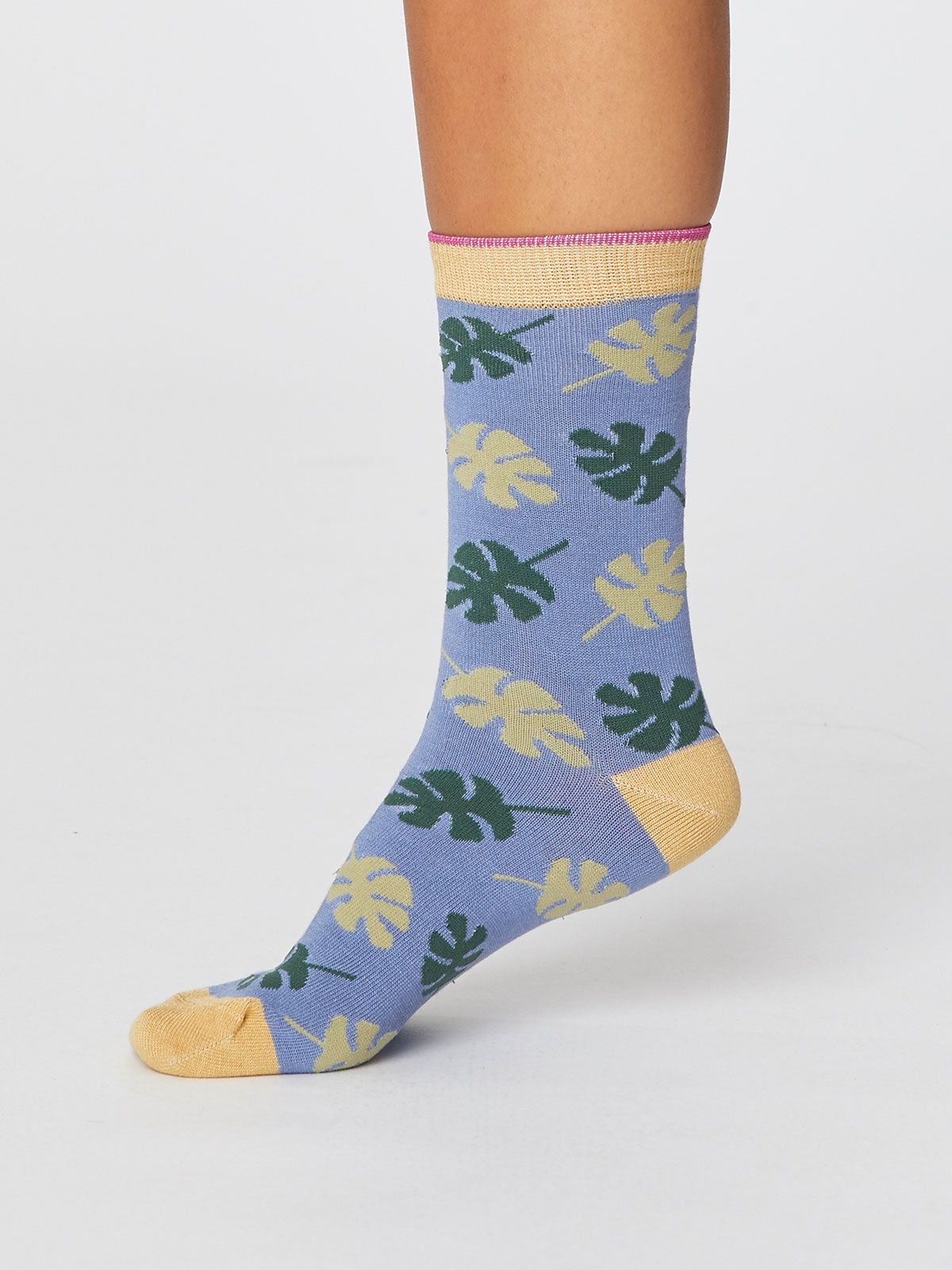Dámské bambusové ponožky tropical modrá