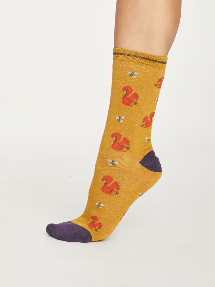 Dámské bambusové ponožky Squirrel (žlutá)