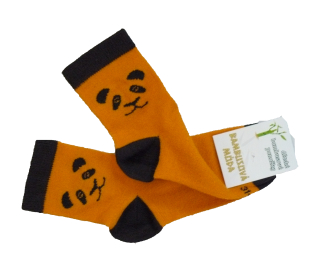 Dětské bambusové ponožky Panda (oranžová)