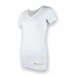 Bambusové tričko Sporty "V" krátký rukáv (bílá)