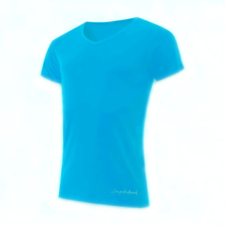 Bambusové pánské tričko do V (modrá)