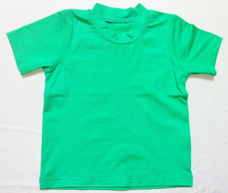 Dětské bambusové tričko s krátkým rukávem (zelená)