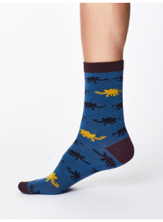 Bambusové ponožky Dino (modrá)