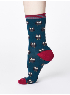 Bambusové ponožky Sovičky (modrá)