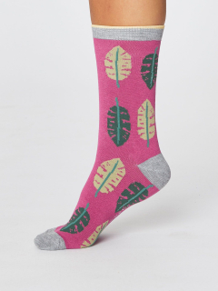 Dámské bambusové ponožky tropical růžová